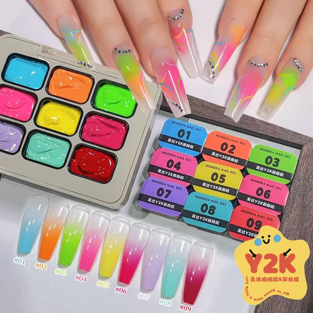 Y2k ombre mud pat painting гель - Фотография_3