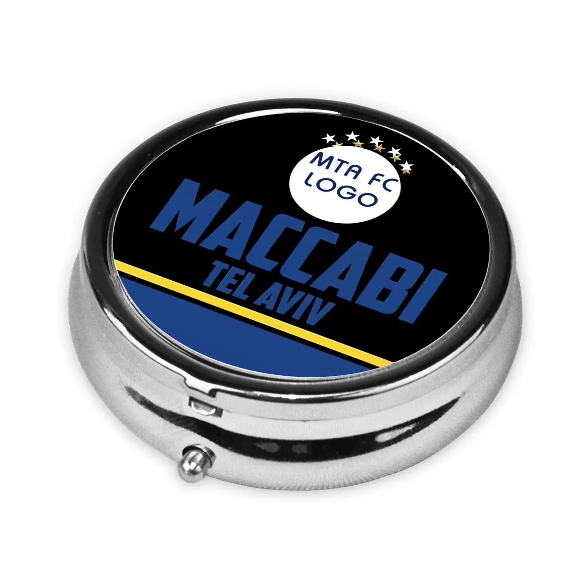 Металлическая круглая мини-коробка для хранения maccabi tel av - Фотография_2