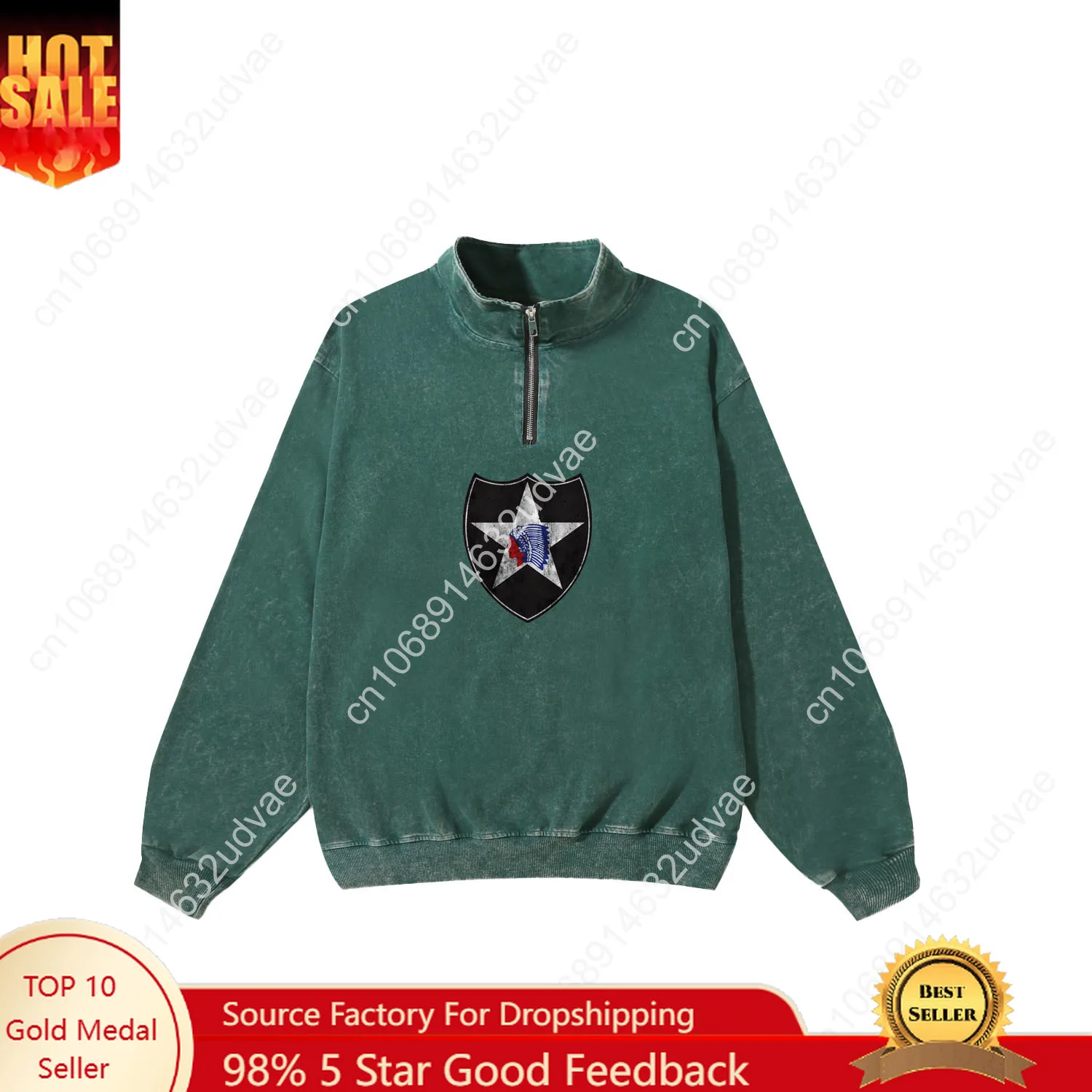 Толстовка в стиле ретро 2nd infantry division для мужчин и женщин