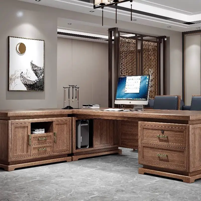 Коричневый офисный стол для хранения - Фотография_5