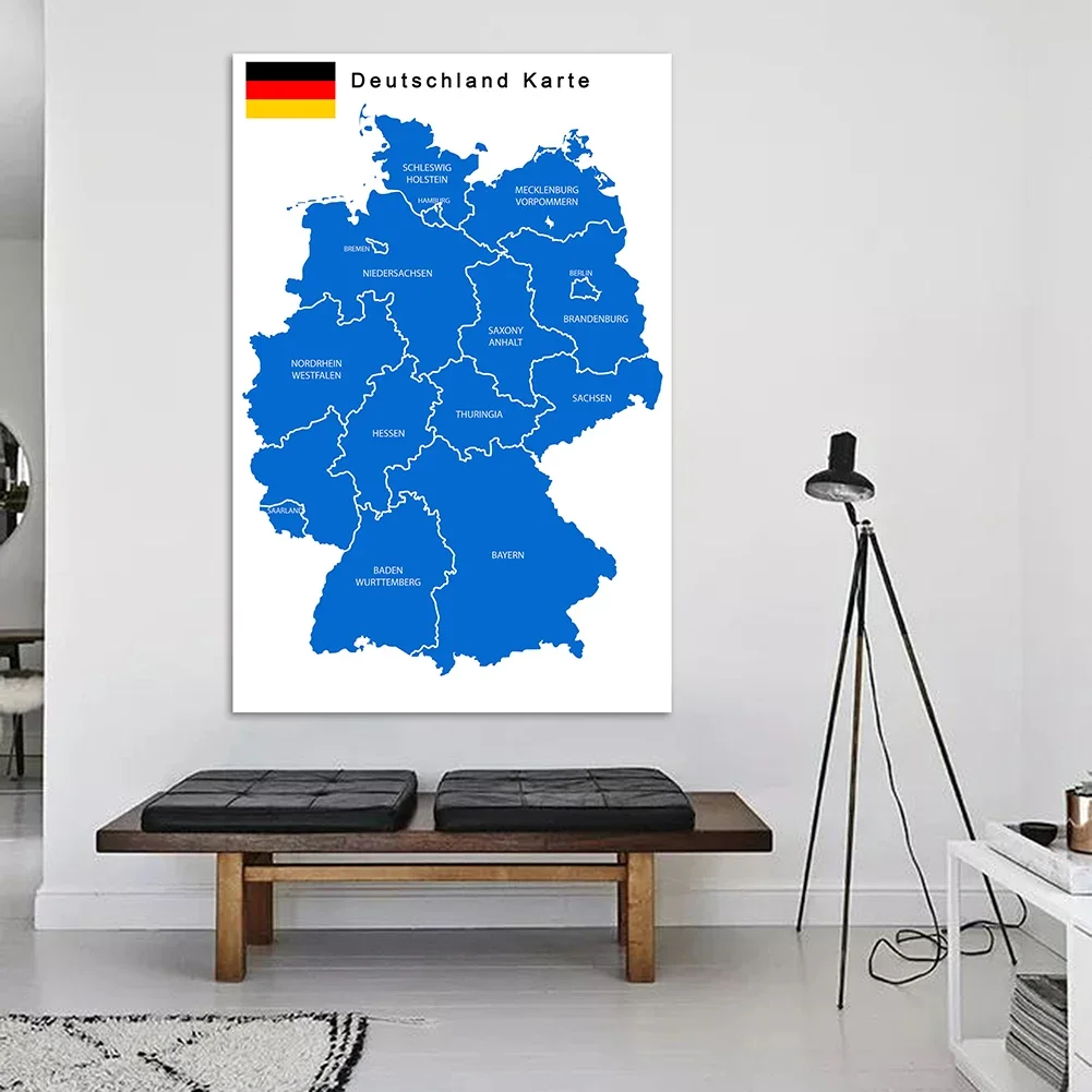 100*150 см немецкая и политическая карта в германии