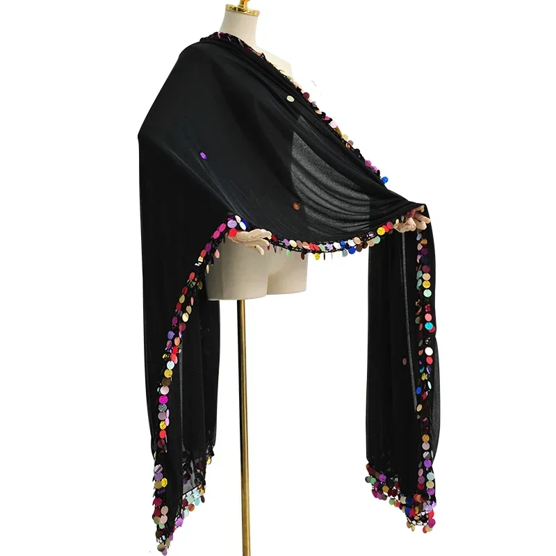 Шарф малайя для танца живота с блестками - Фотография_6