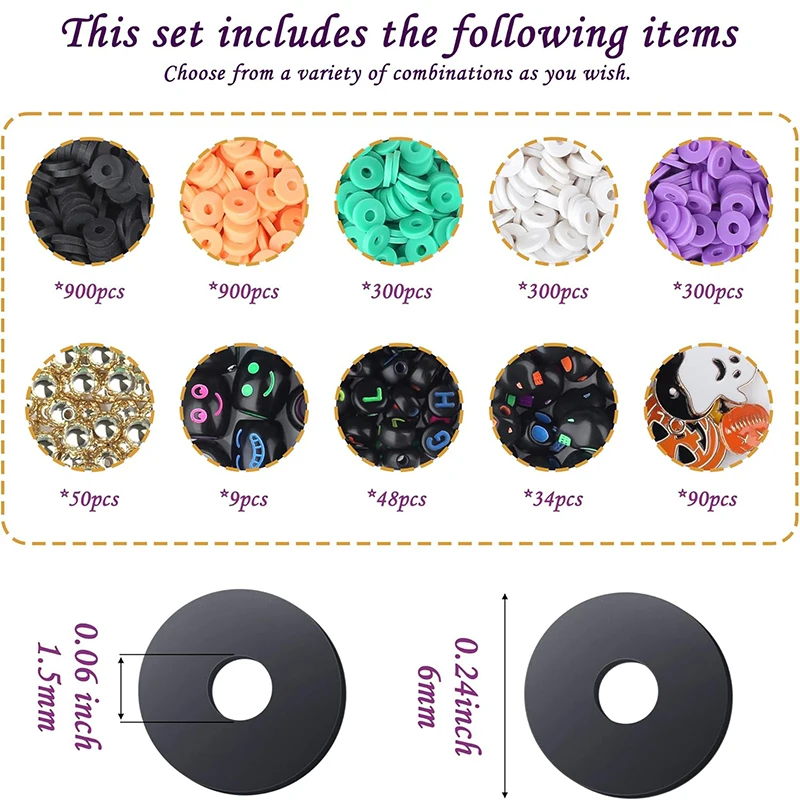 Набор глиняных бусин на хэллоуин - Фотография_3