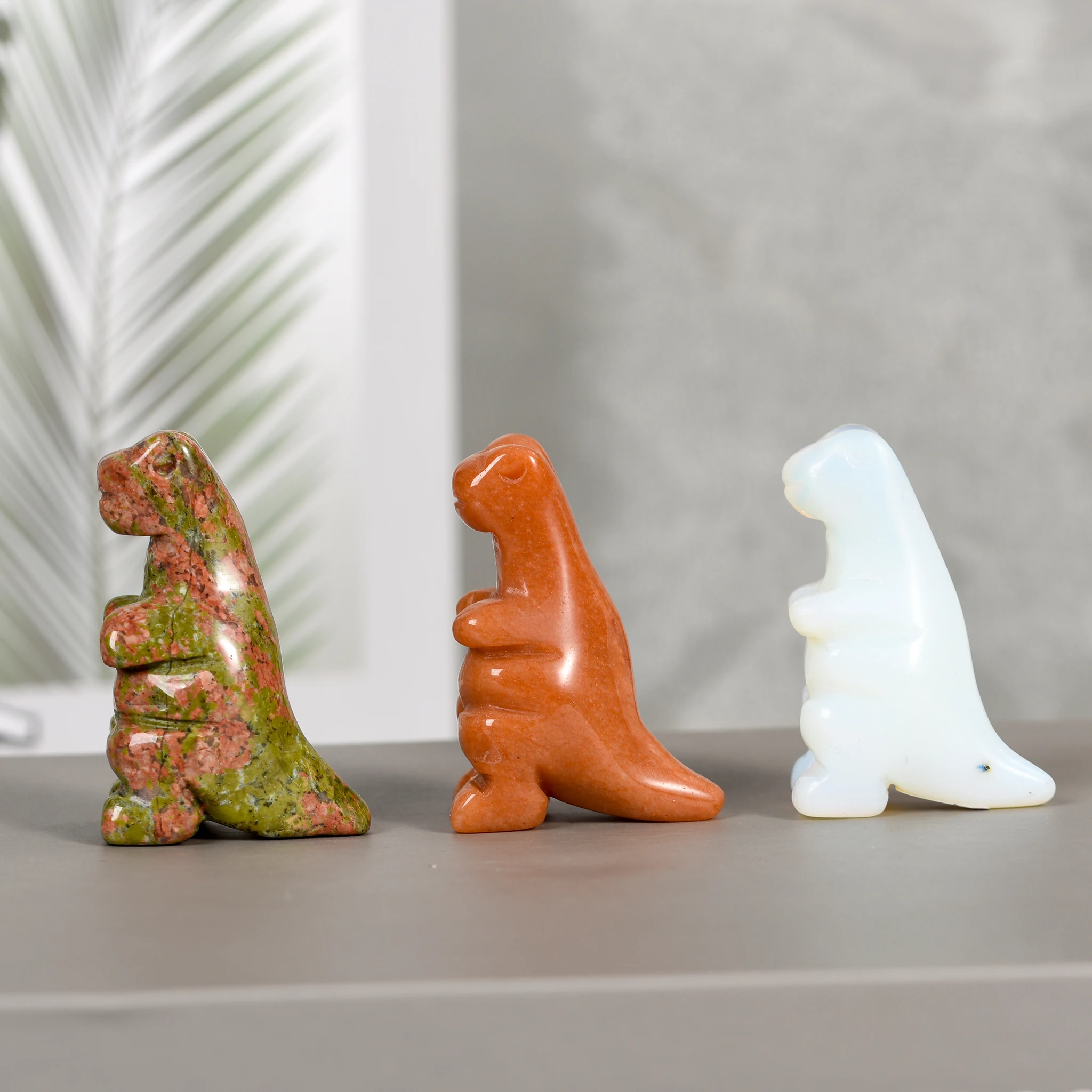 Хрустальные резные динозавры