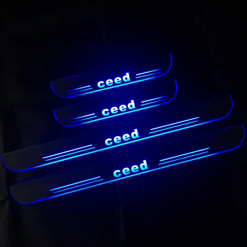 Автомобильная светодиодная накладка на порог для kia ceed 2015-2018