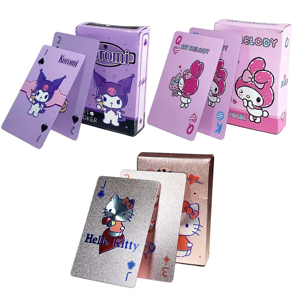 Игральные карты sanrio kawaii с героями мультфильмов kuromi hello kitty
