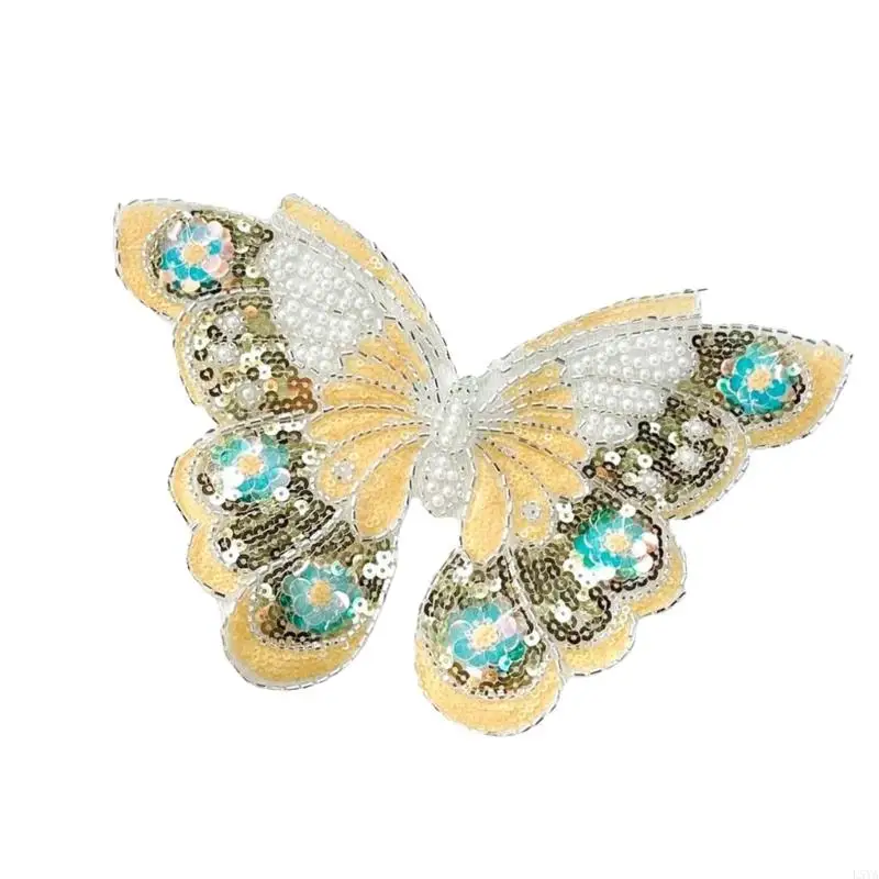 L5ya блестящая перламутровая ткань с бабочками - Фотография_2