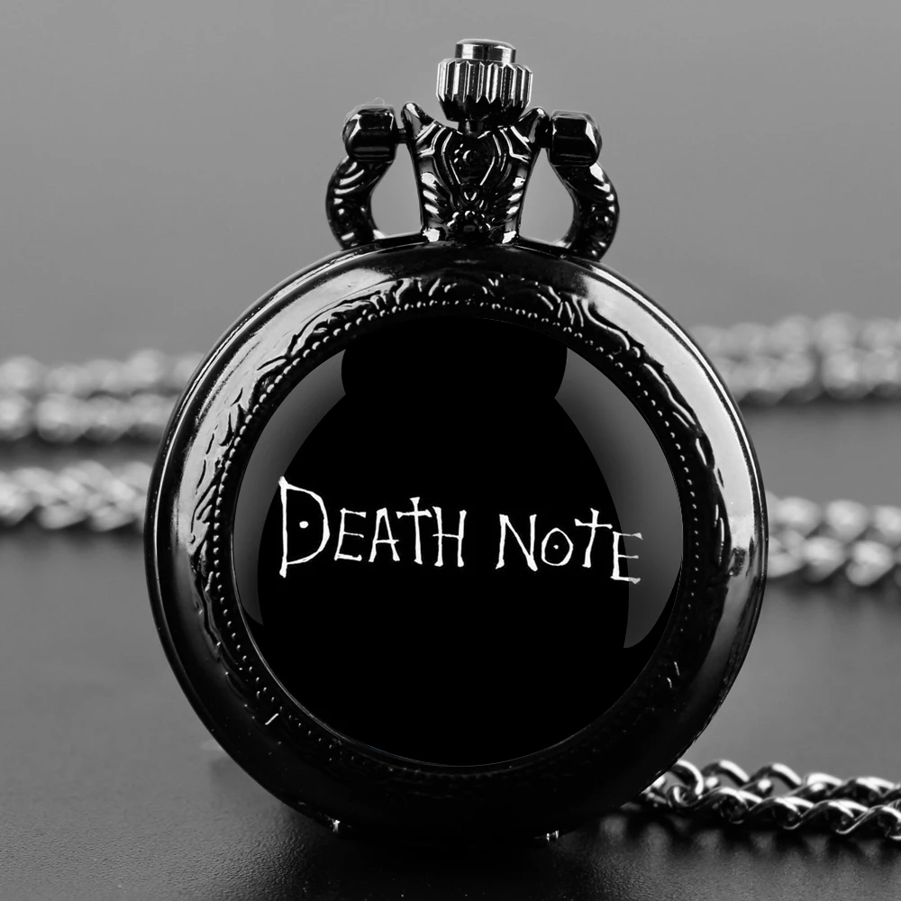 Черные кварцевые карманные часы death note design