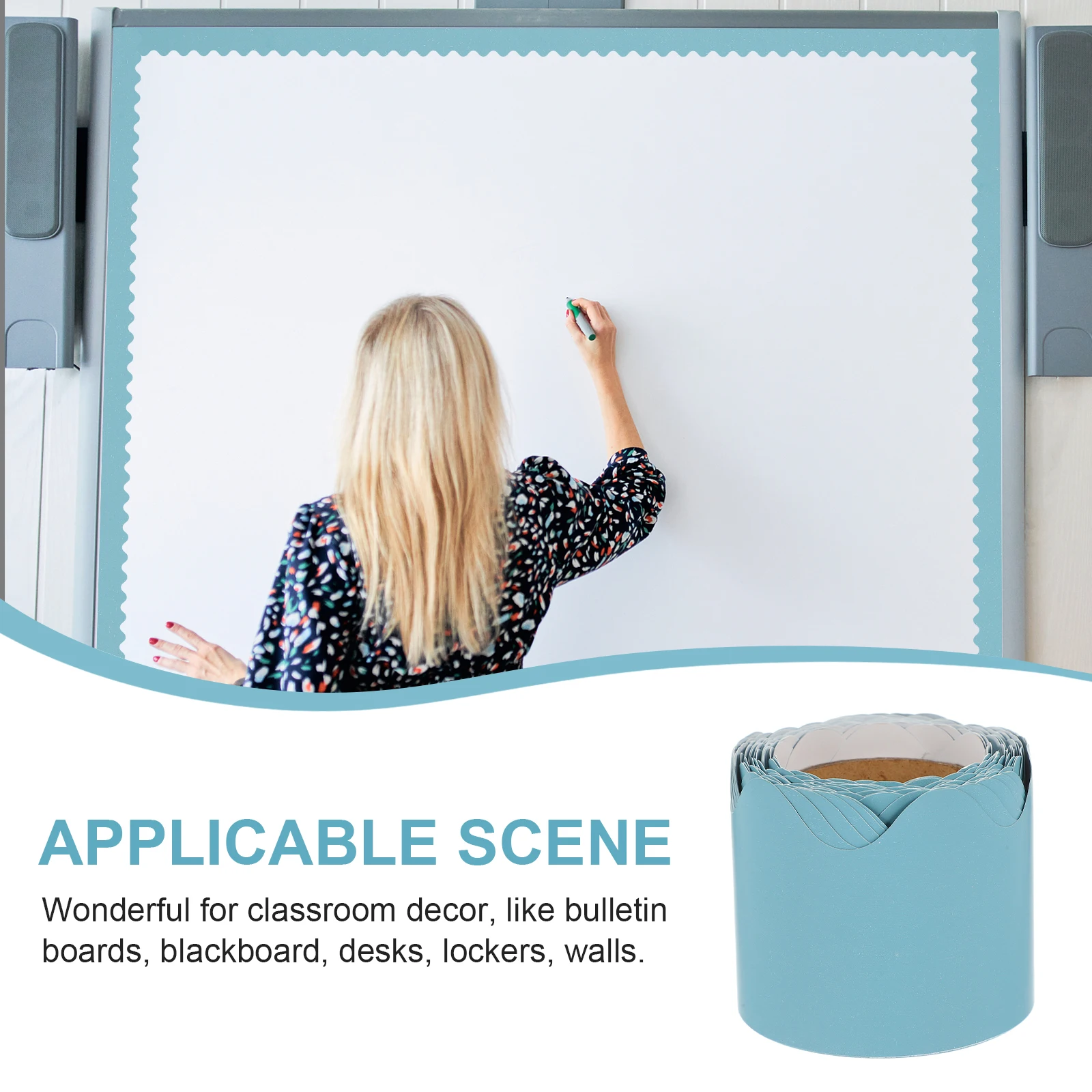 Синяя декоративная бумажная рамка - Фотография_6