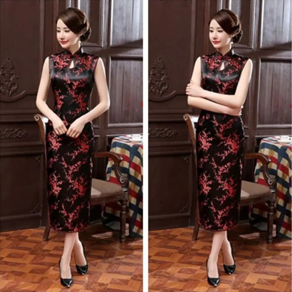 Элегантные платья cheongsam с цветочным - Фотография_4