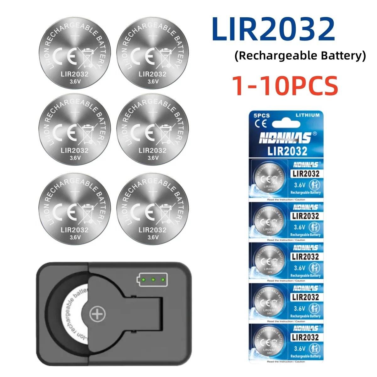 Lir2032 кнопочная батарея 2032 3