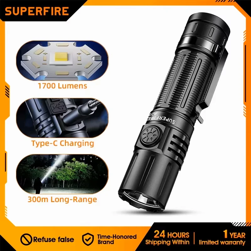 Superfire a20 edc фонарик type-c