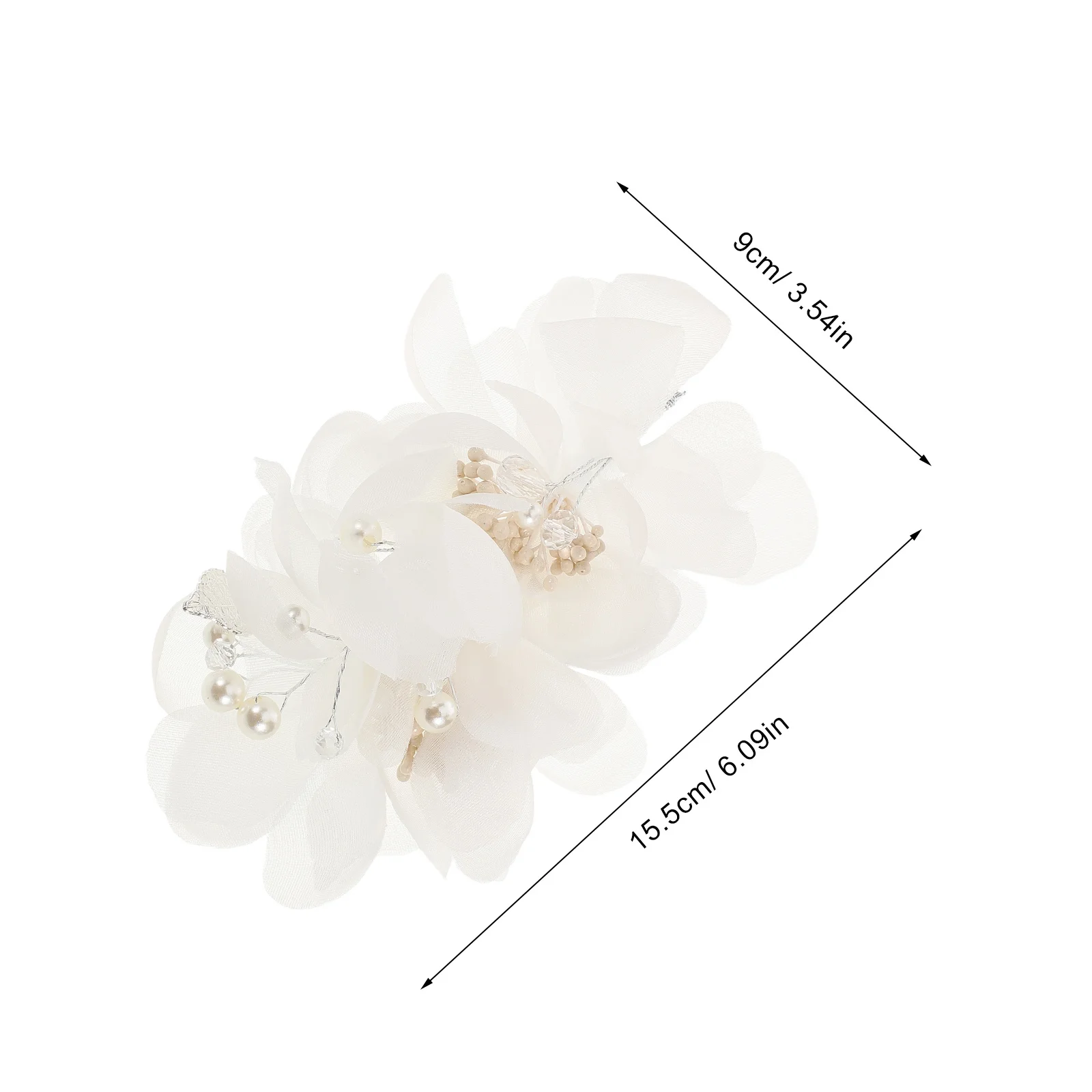 Свадебная заколка для волос из тюля ручной работы с цветком - Фотография_6