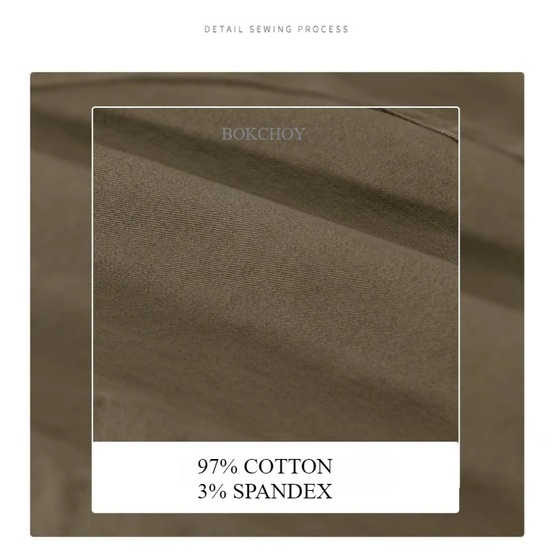 Новые повседневные хлопковые однотонные брюки для мужчин - Фотография_3