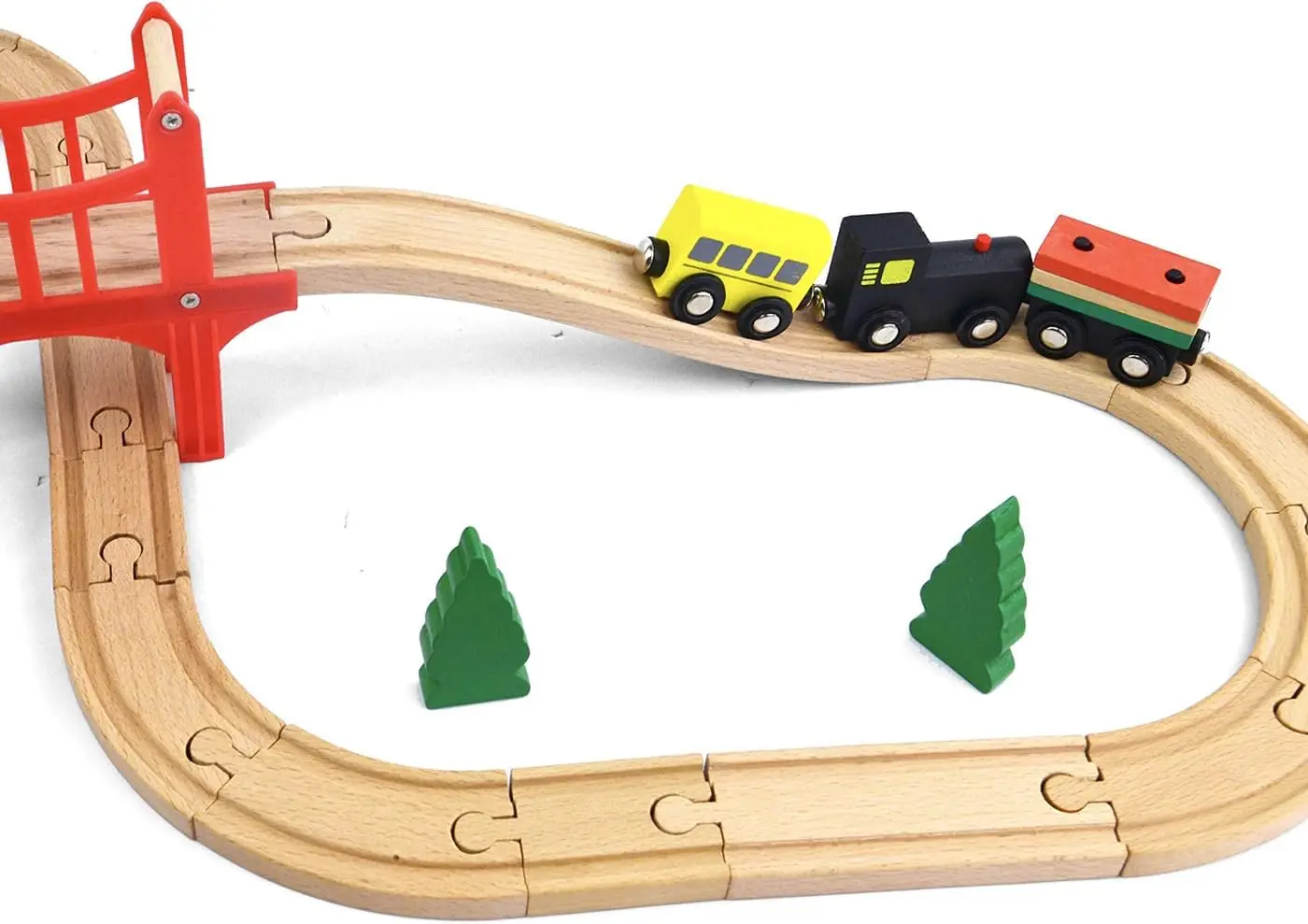 Деревянный набор поездов — 39-детальянские деревянные дорожки для детей - Фотография_4