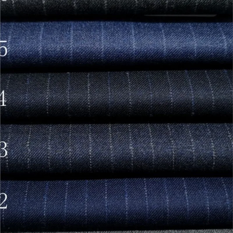 Новая шерстяная полосатая ткань для одежды - Фотография_5