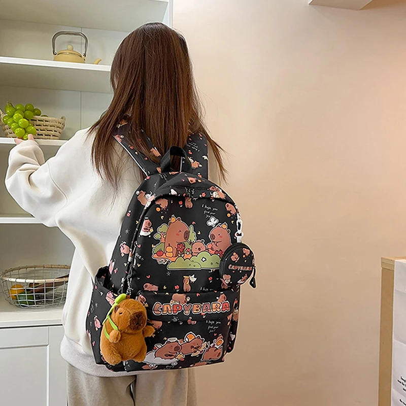 Рюкзак с изображением капибары для девочек и мальчиков - Фотография_5