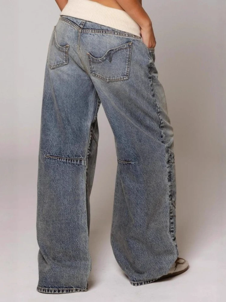 Houzhou винтажные синие джинсы - Фотография_3