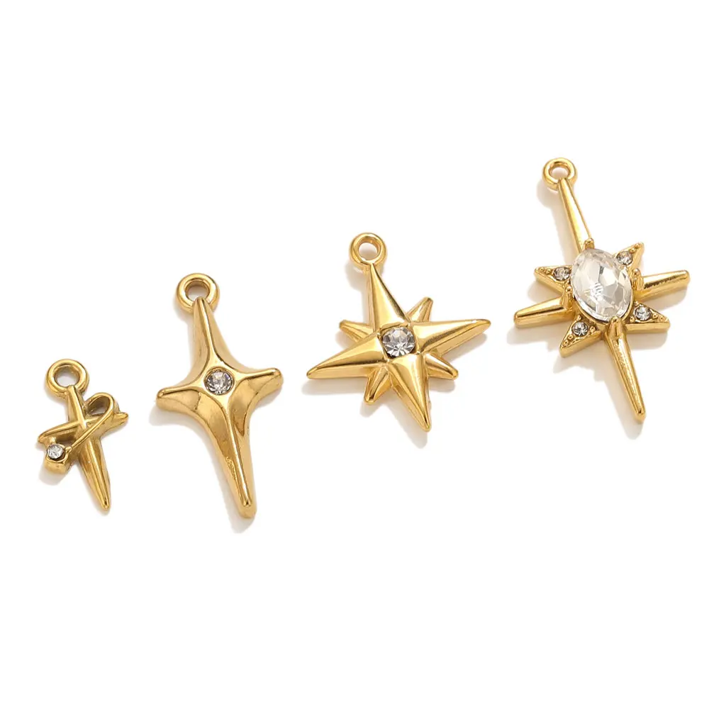 Подвески в виде звезды из нержавеющей стали с цирконием - Фотография_3