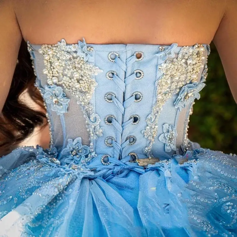 Sky blue sweetheart quinceanera - Фотография_2