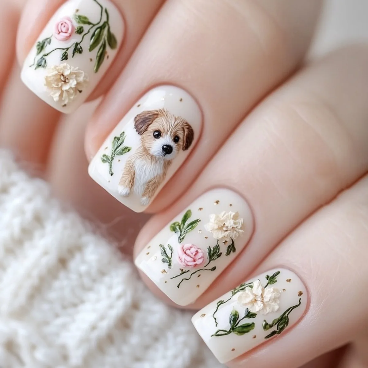 24pcs фиолетовые ногти цветочные - Фотография_4
