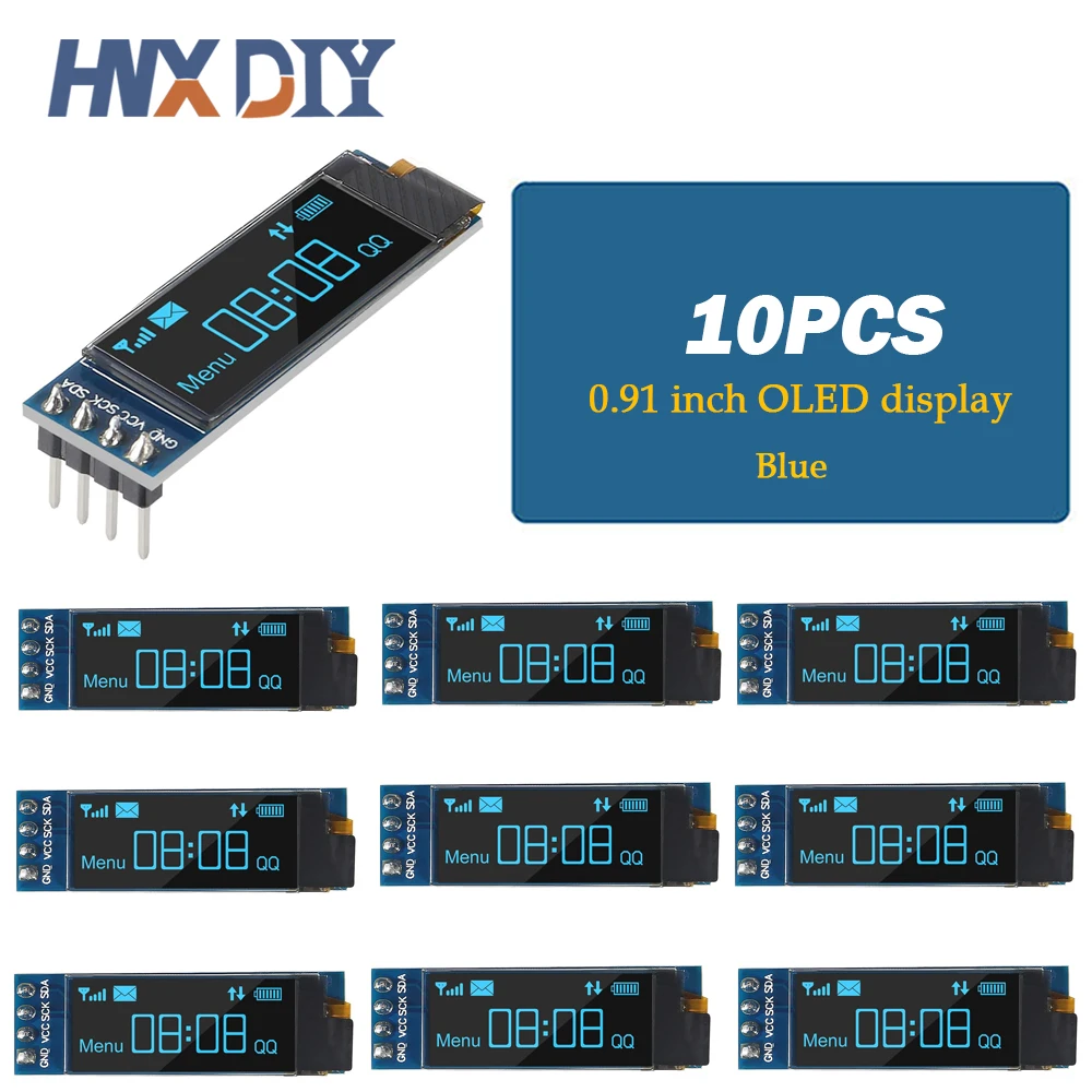 0,91 дюйма 128x32 iic i2c белый/синий - Фотография_3
