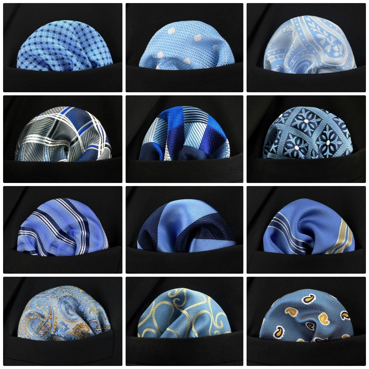 Мужской карманный платок azure paisley
