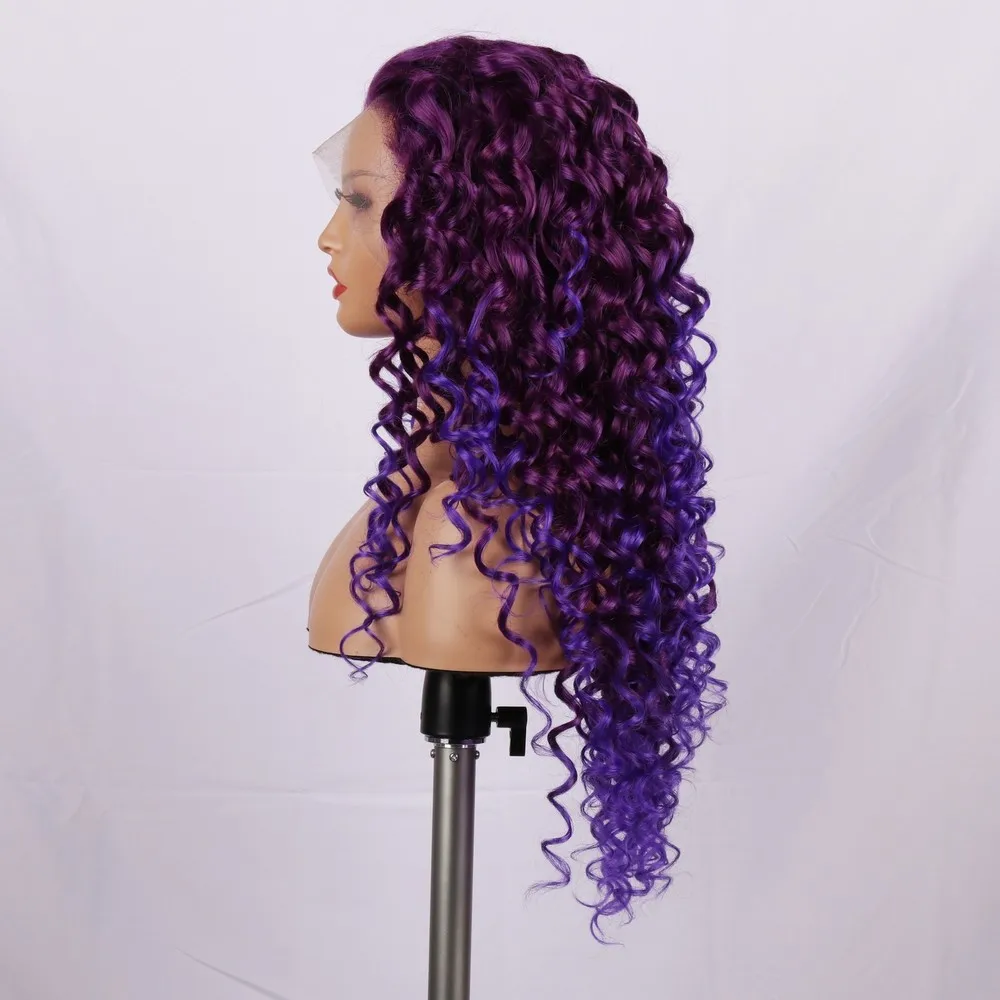 Ombre фиолетовые афро кудри длинные - Фотография_4