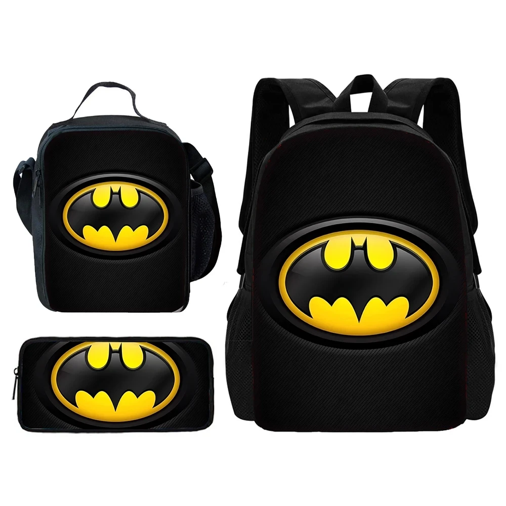 Детский школьный рюкзак с логотипом super b-batmans и сумками для обеда