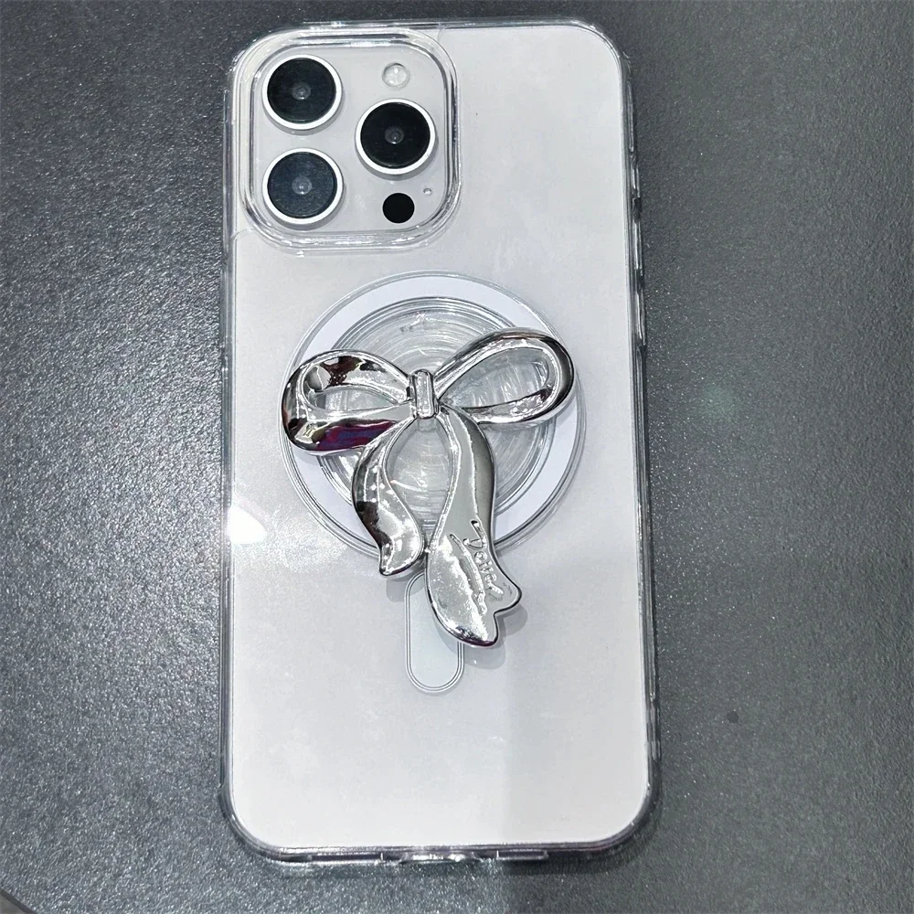 Ins корейский серебряный бант для magsafe griptok - Фотография_5