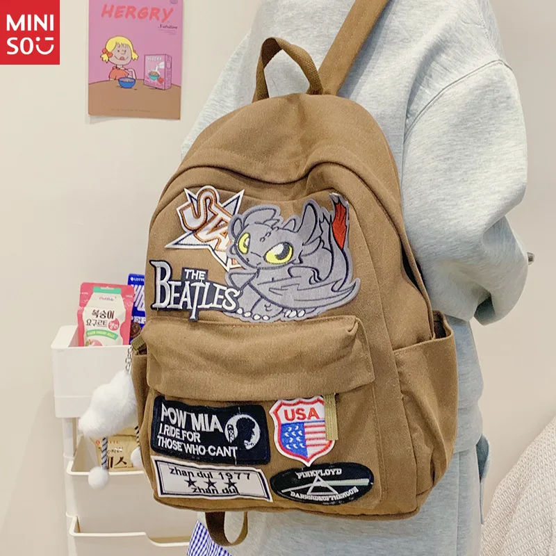 Винтажный рюкзак miniso monster 2025г. |   американский ретро-стиль - Фотография_2