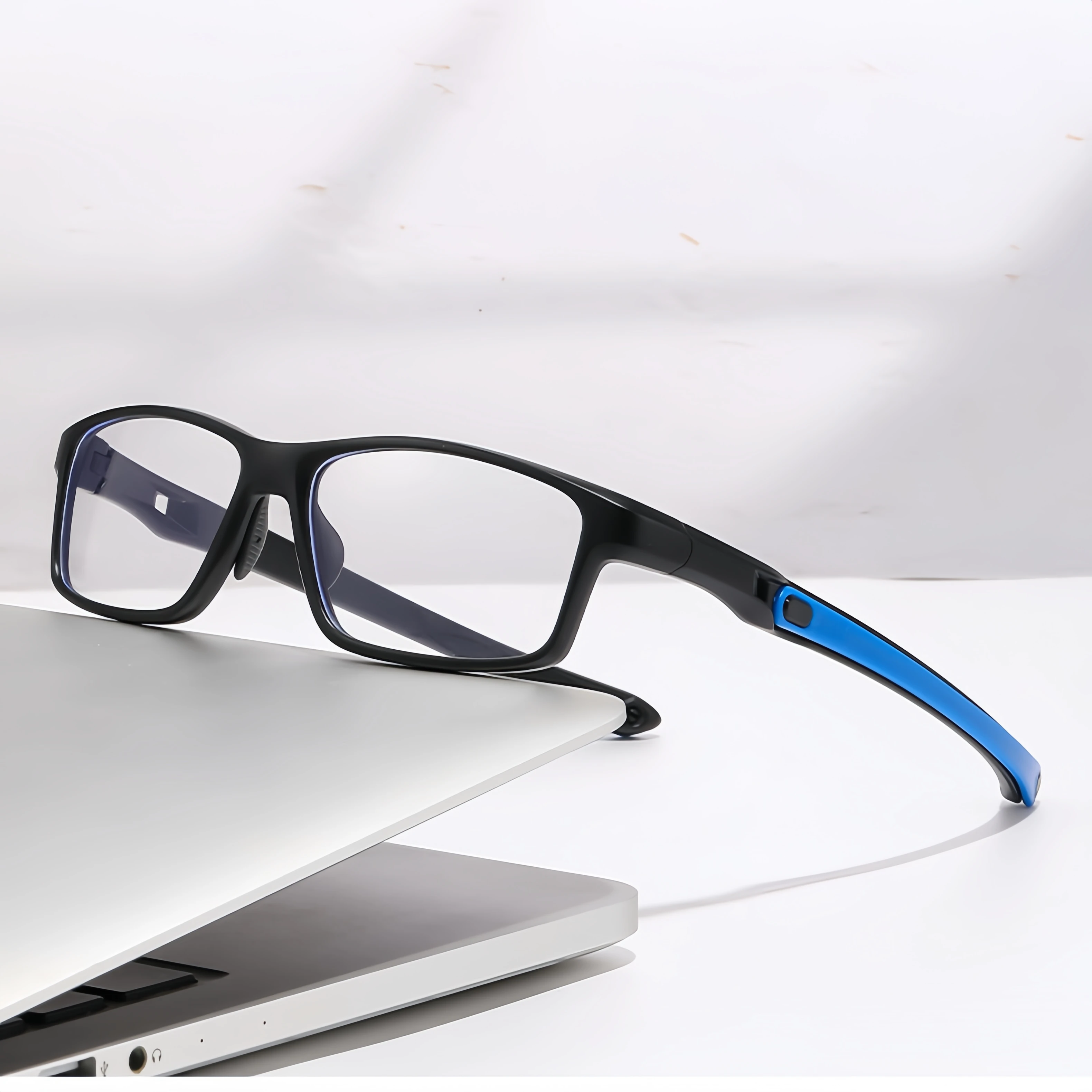 Tr90 модные уличные нескользящие спортивные очки в квадратной оправе - Фотография_2