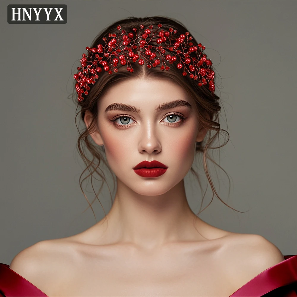 Hnyyx свадебная повязка на голову с жемчугом и кристаллами - Фотография_5