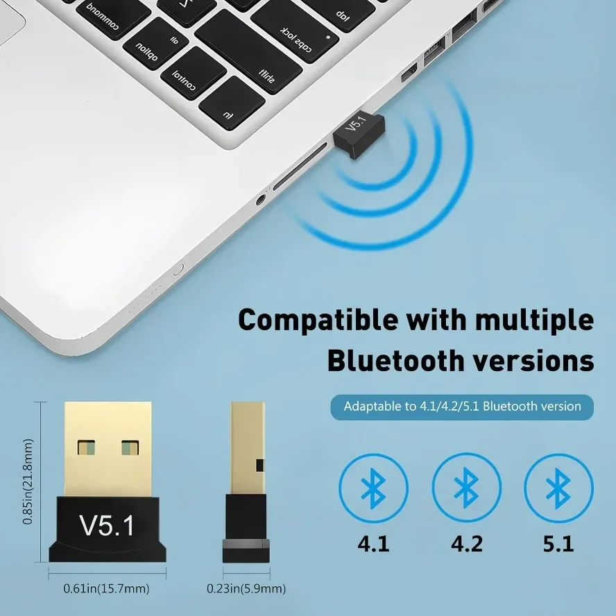 Bluetooth 5.1 dongle адаптер беспроводной usb bluetooth 5 - Фотография_4