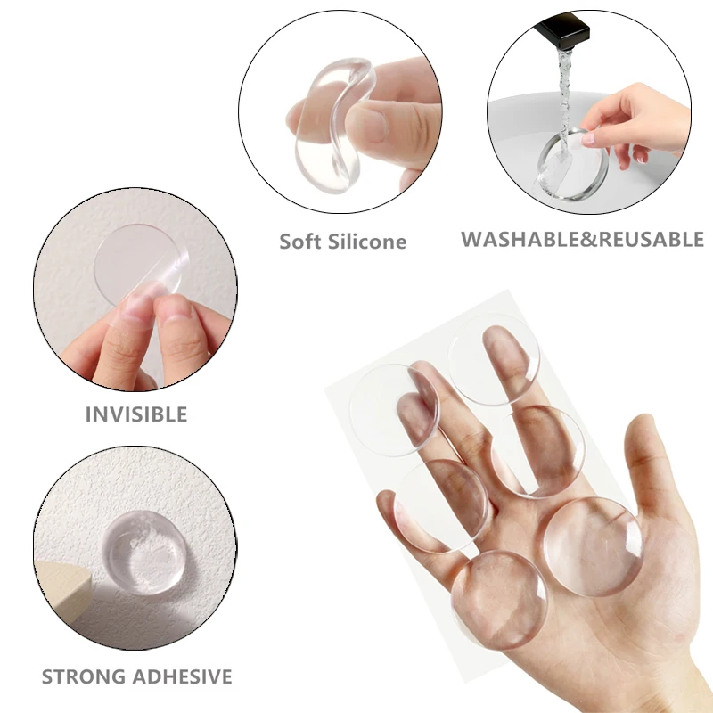 Круглый самоклеящийся прозрачный дверной стопор - Фотография_2