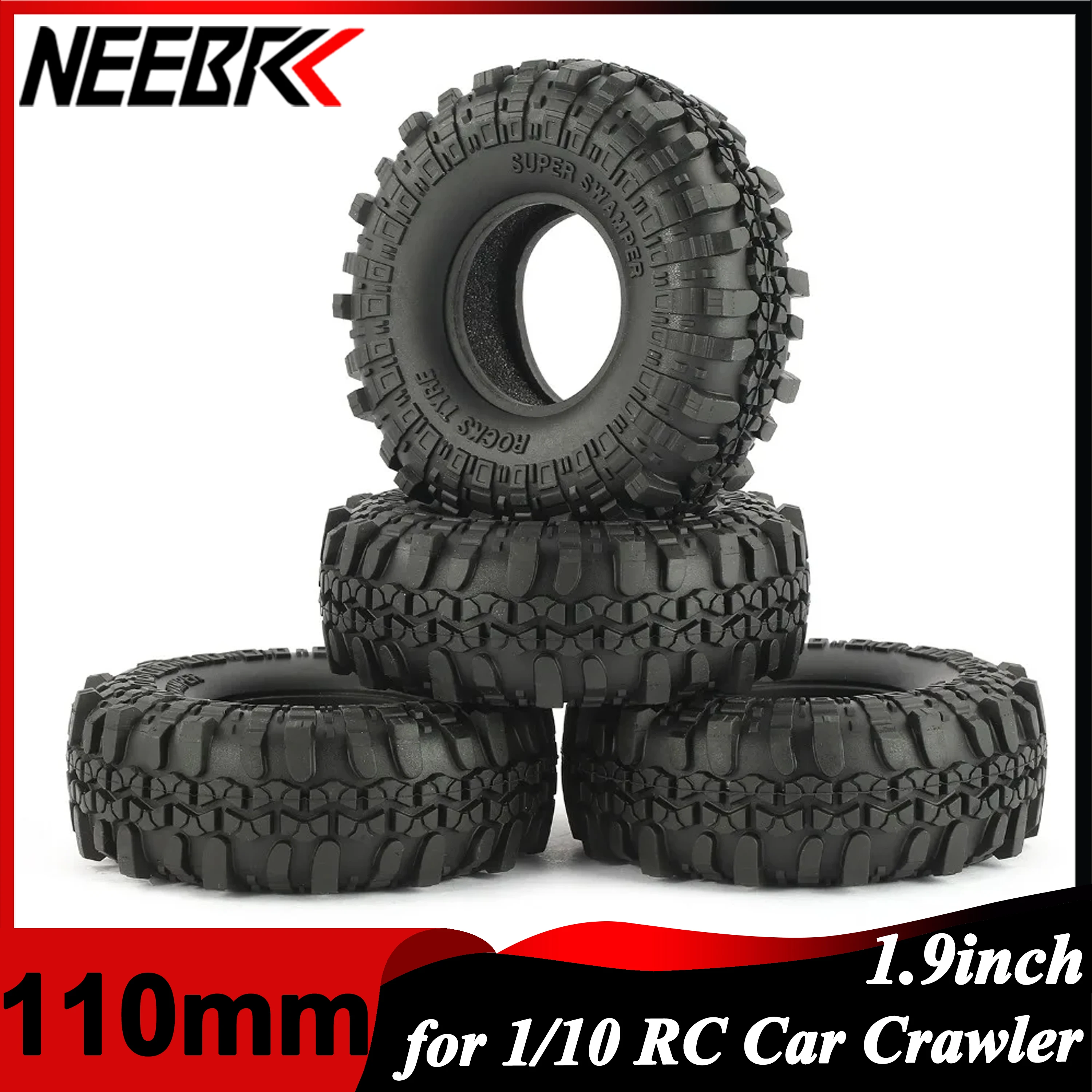 1,9-дюймовые 110 мм резиновые шины для колес 1/10 rock crawler