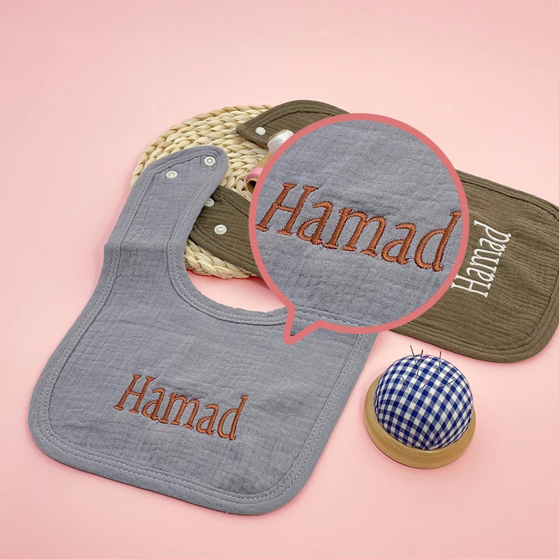 Персонализированное полотенце из чистого хлопка для слюны - Фотография_4