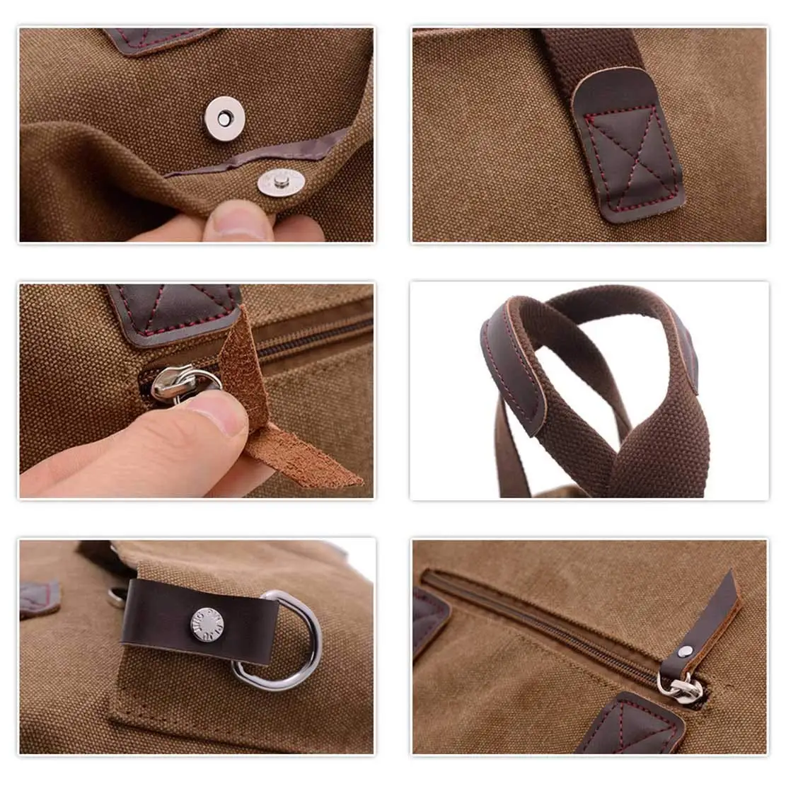 Холщовый мужской портфель для ноутбука 14 дюймов - Фотография_5