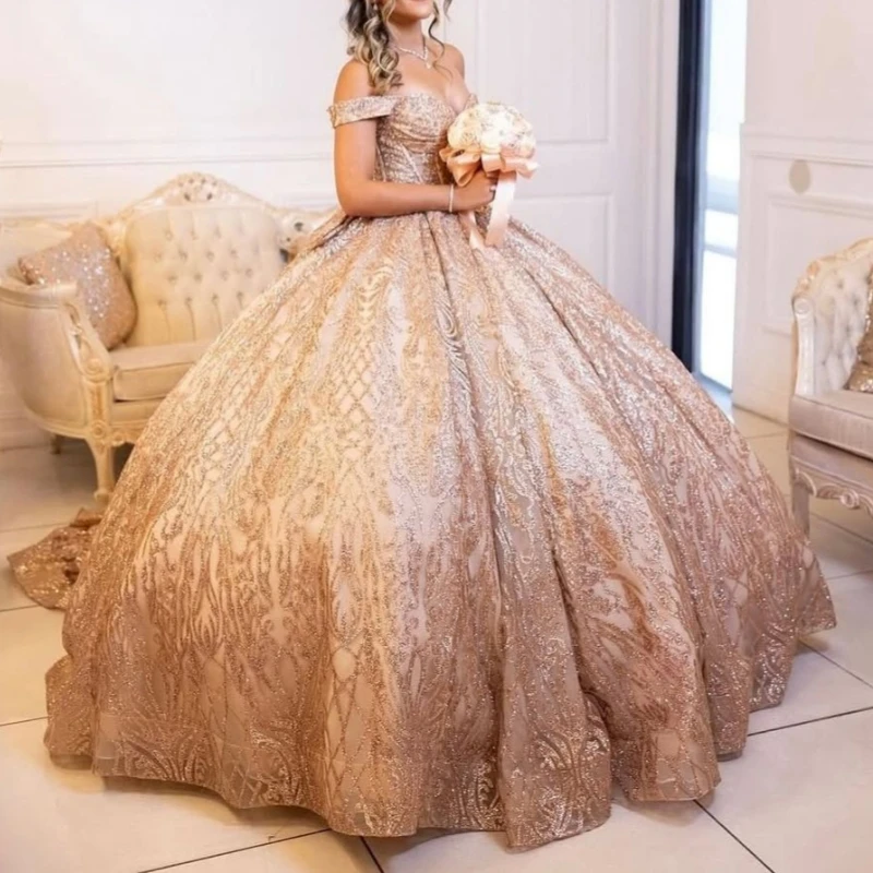 Блестящие платья quinceanera розового
