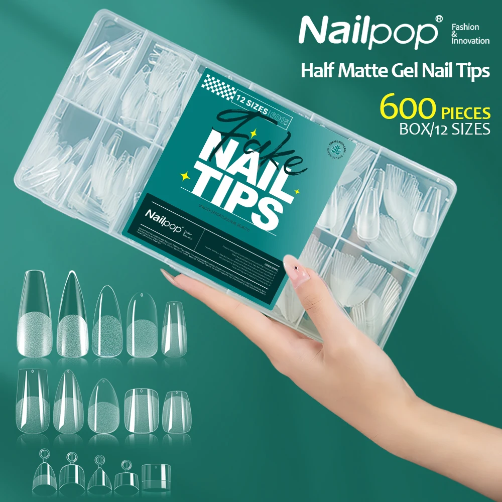 Nailpop мягкие гелевые типсы для ногтей 600 шт