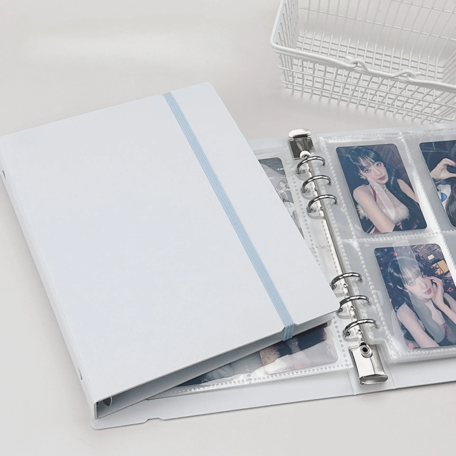 A5 белый синий diy переплет фотокарты