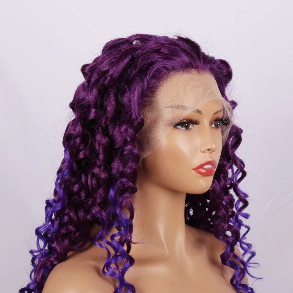 Ombre фиолетовые афро кудри длинные - Фотография_5