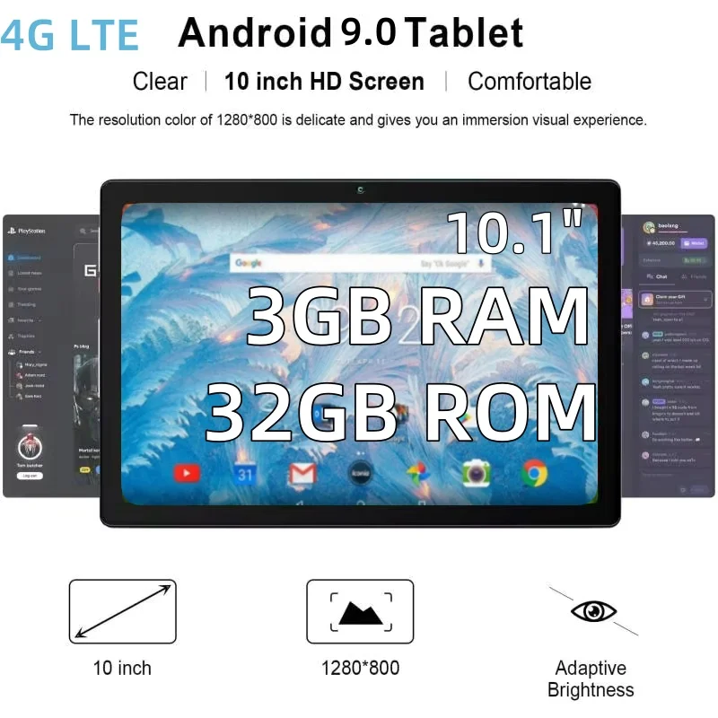 4g lte t4 android 9.0 планшеты 10