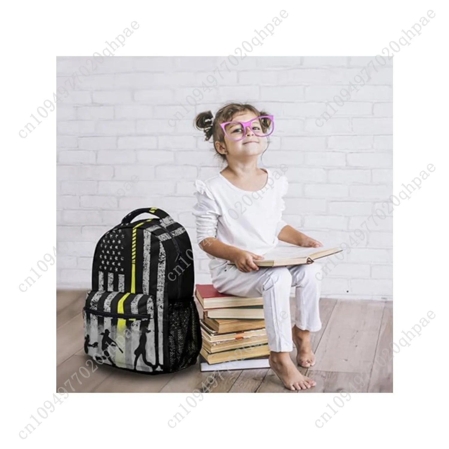 Повседневный рюкзак с принтом флага софтбола - Фотография_4