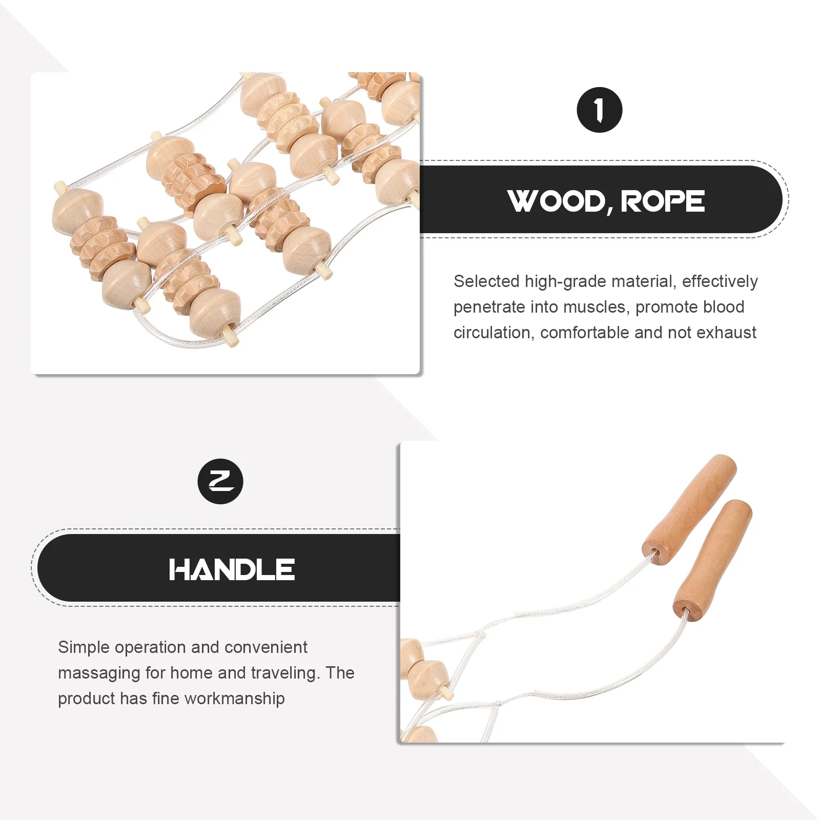 Деревянный роликовый массажер для спины - Фотография_5