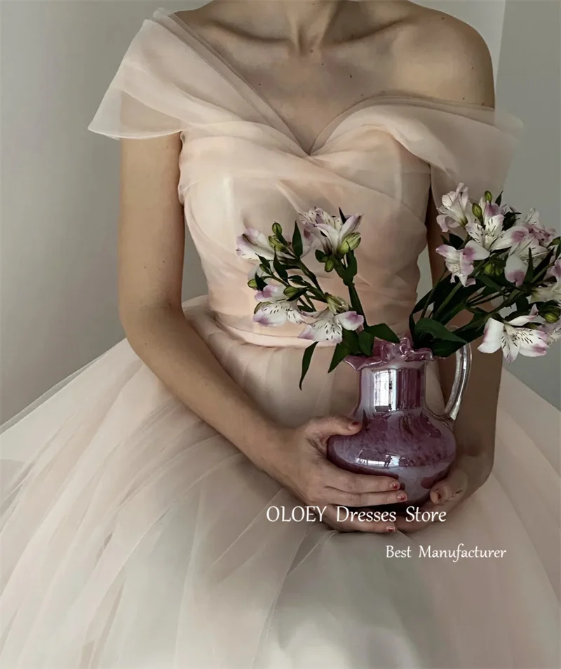 Розовое шелковое свадебное платье oloey fairy peack из органзы - Фотография_2