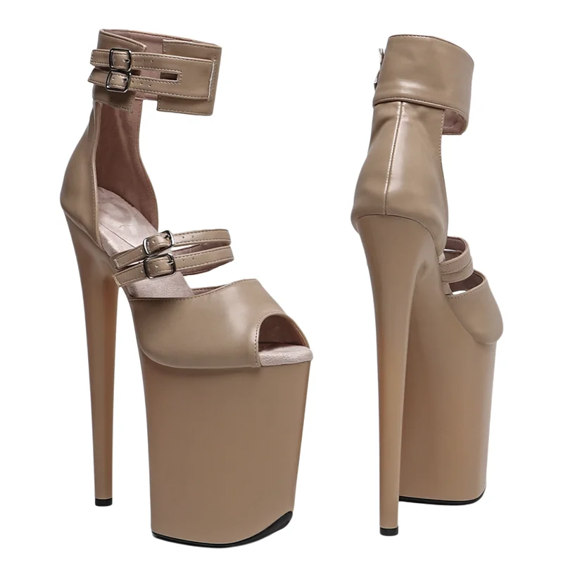 Дюймов, матовые босоножки из искусственной кожи с открытым носком - Фотография_5