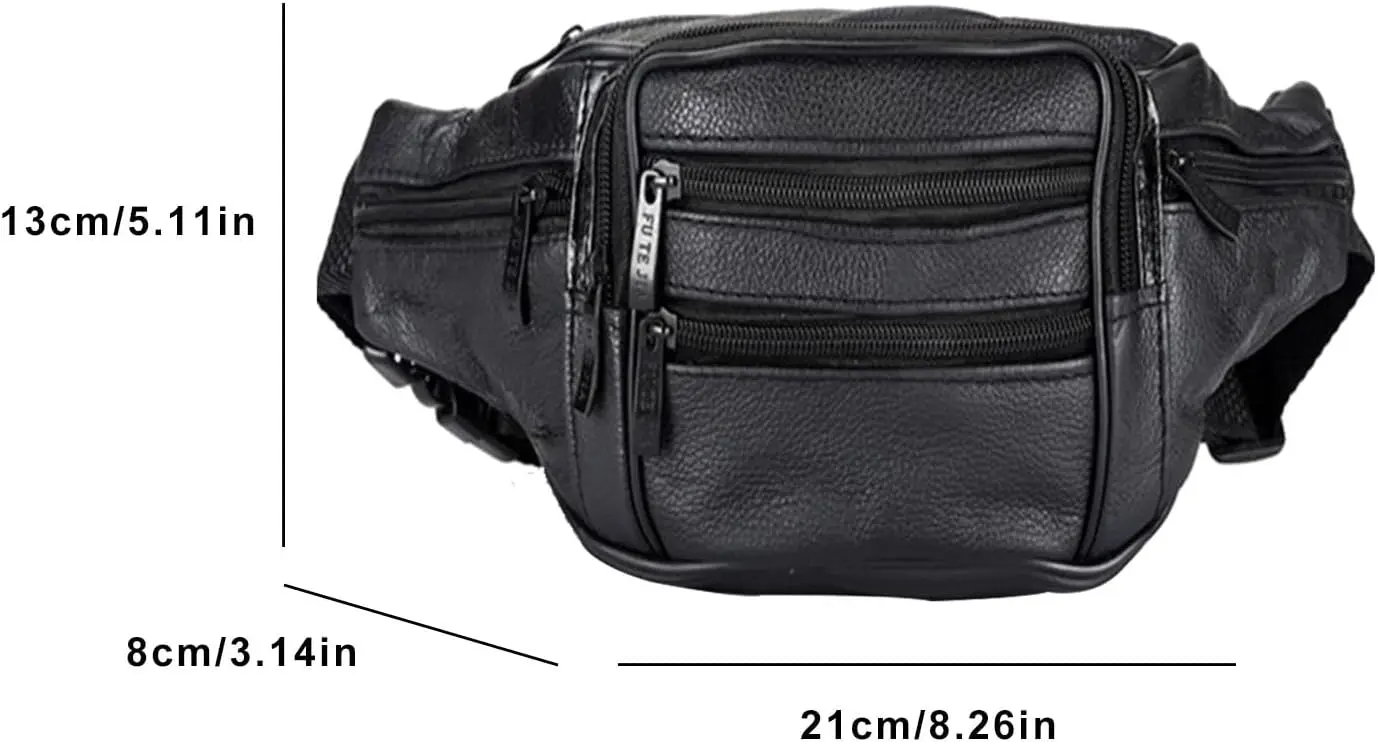 Кожаная поясная сумка для мужчин и женщин с регулируемым поясом - Фотография_2