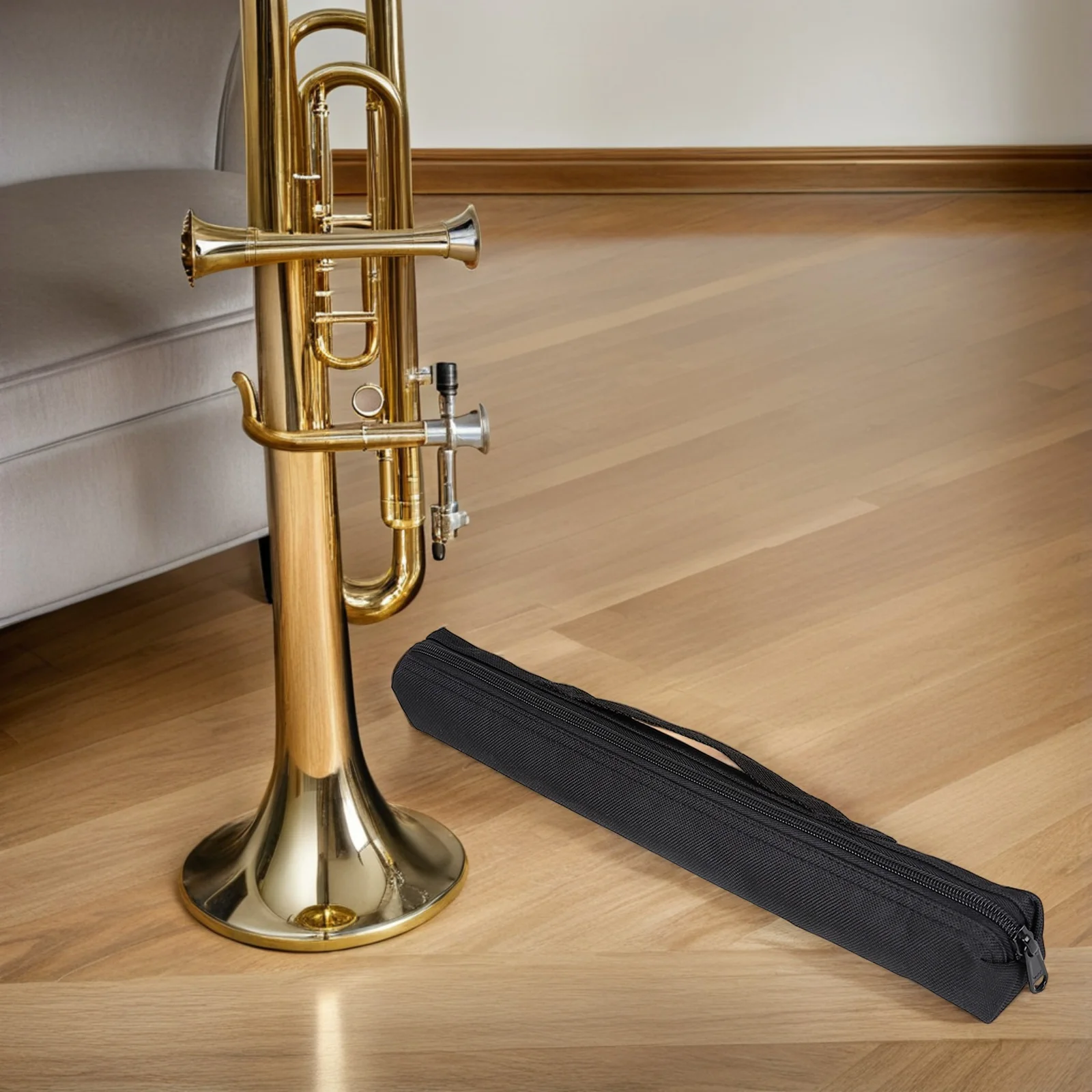 Прочная черная сумка для переноски флейты - Фотография_6