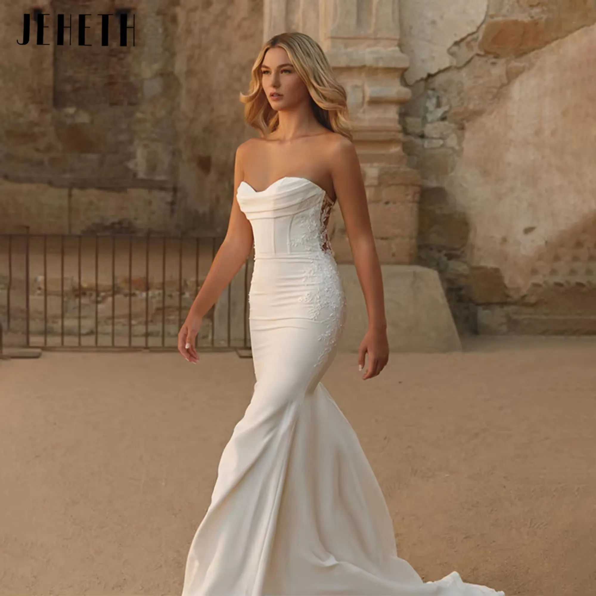 Jeheth роскошное кружевное платье без бретелек для топа